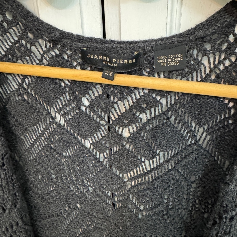 Cottagecore Crochet Duster Vest. Grunge boho festival. Size 2X. 100% cotton - Picture 2 of 4